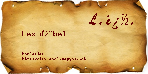 Lex Ábel névjegykártya